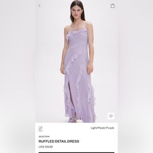 Light Pastel Purple Ruffle Detail Dress